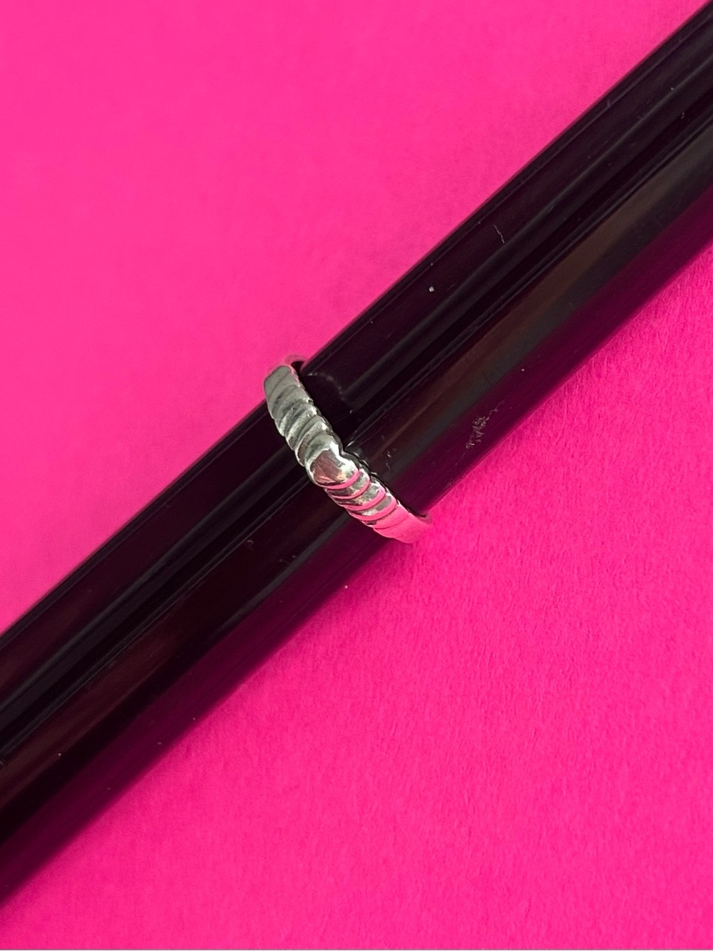 Delicate Sterling Silver Dainty Heart Ring Size 5.5 Tiny 925 Silver Stack Band